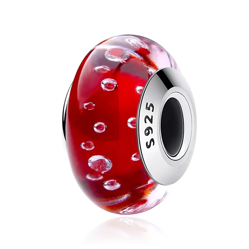 (resim) Pandora Stili Kırmızı Murano Camı Süs - SCZ027 - Görüntüle 2