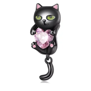 (resim) Pandora Stili Küçük Siyah Kedi Charm - SCC2329