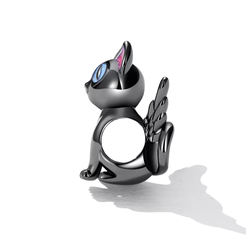 (resim) Pandora Stili Melek Kedi Charm - SCC2299-BK - Görüntüle 3