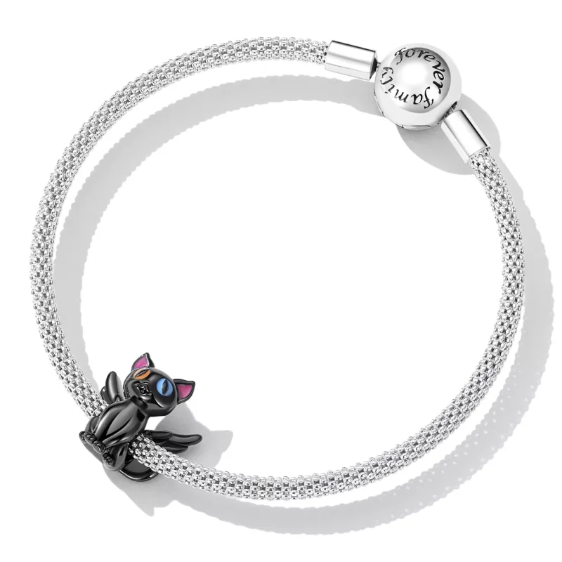 (resim) Pandora Stili Melek Kedi Charm - SCC2299-BK - Görüntüle 5