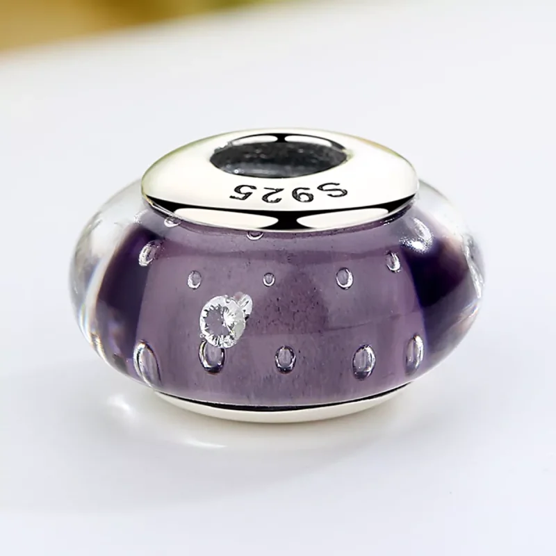 (resim) Pandora Stili Mor Murano Camlı Küpe - SCZ001 - Görüntüle 4