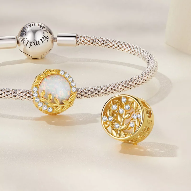 (resim) Pandora Stili Opal Yaprak Şarm - BSC671 - Görüntüle 4
