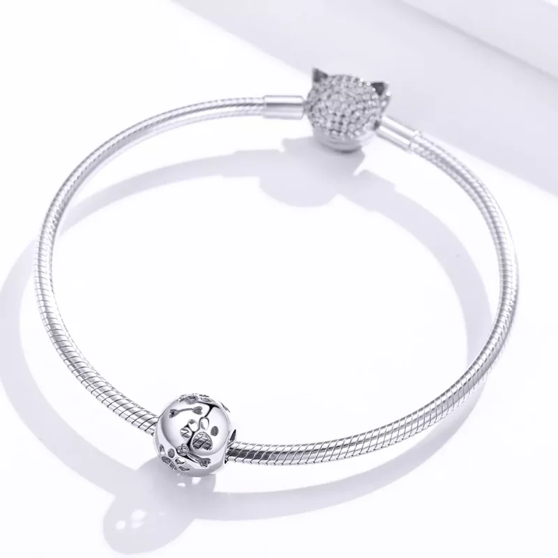 (resim) Pandora Stili Sevimli Evcil Hayvan Ayak İzi Charm - BSC140 - Görüntüle 3