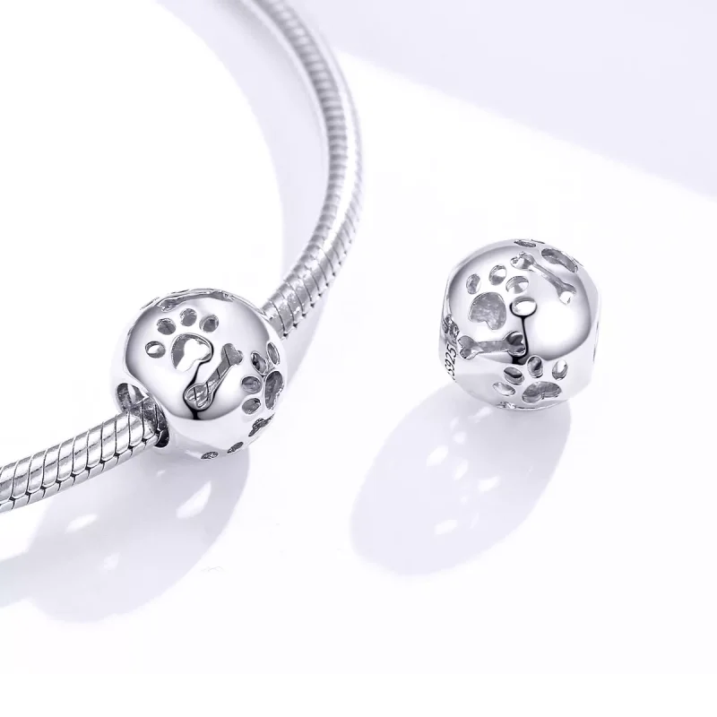 (resim) Pandora Stili Sevimli Evcil Hayvan Ayak İzi Charm - BSC140 - Görüntüle 4