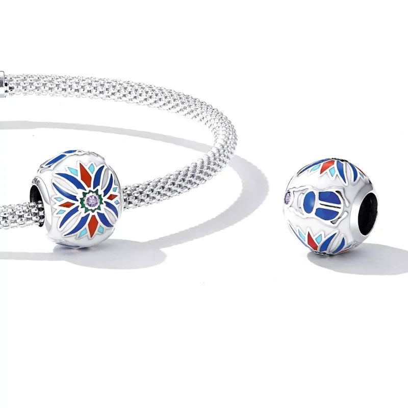 (resim) Pandora Stilinde Böcek Lotus Şanslı Bilezik - SCC2254 - Görüntüle 4