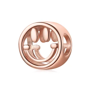 (resim) Pandora tarzı 14k rose altın kaplama Şanslı Gülümseme Charm - SCC1787