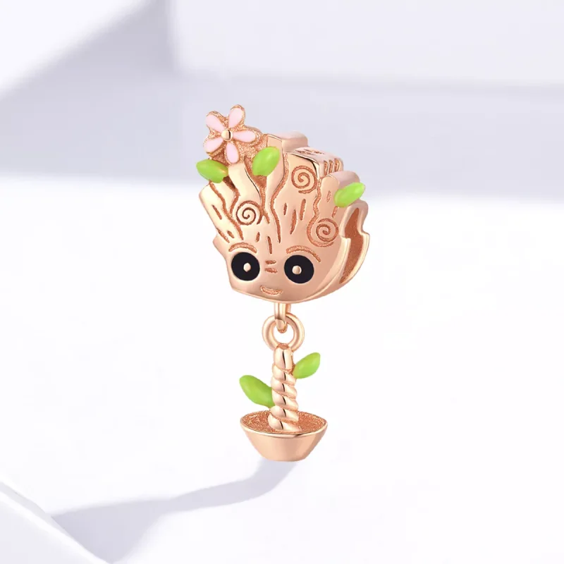 (resim) Pandora tarzı 14k rose altın kaplama Bebek Groot Charm - BSC130 - Görüntüle 2
