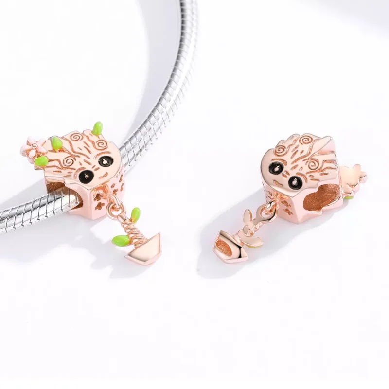 (resim) Pandora tarzı 14k rose altın kaplama Bebek Groot Charm - BSC130 - Görüntüle 3