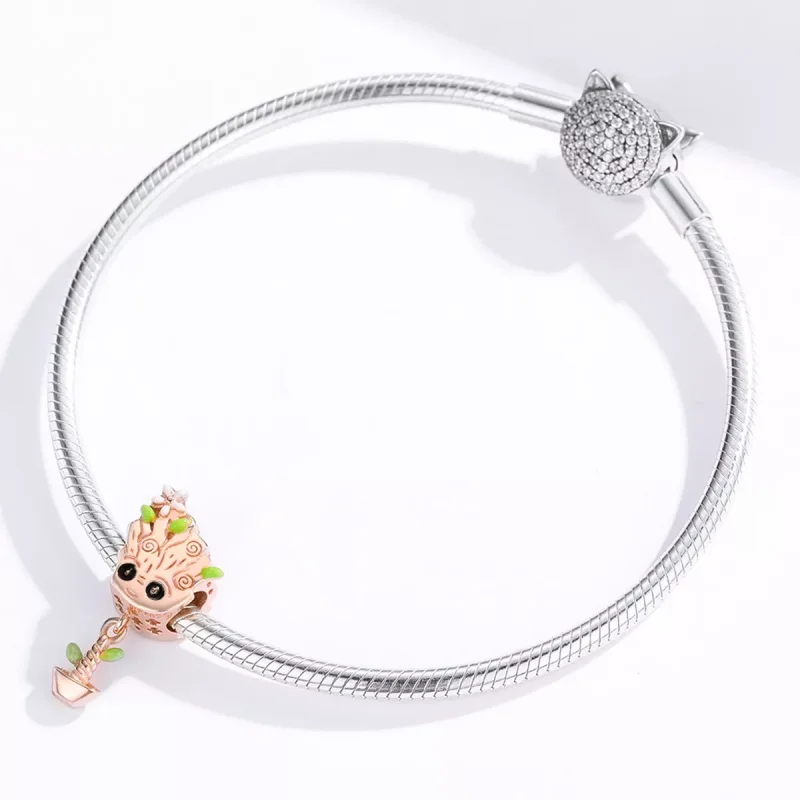 (resim) Pandora tarzı 14k rose altın kaplama Bebek Groot Charm - BSC130 - Görüntüle 4