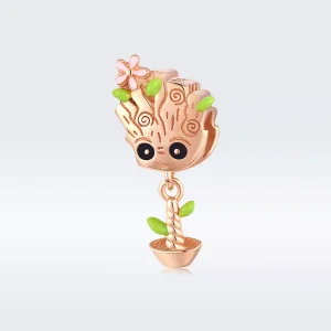 (resim) Pandora tarzı 14k rose altın kaplama Bebek Groot Charm - BSC130