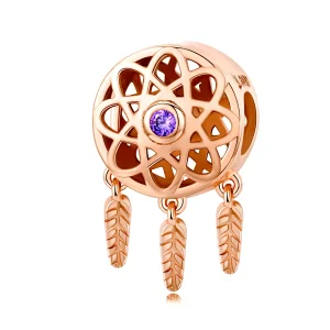 (resim) Pandora tarzı 14k rose altın kaplama Düşkapanı Charm - SCC330-C