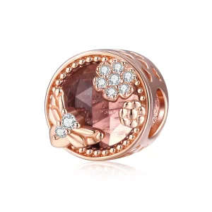(resim) Pandora tarzı 14k rose altın kaplama Gizli Bahçe Charm - BSC389