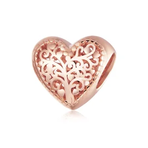 (resim) Pandora tarzı 14k rose altın kaplama Gül Aile Ağacı Charm - BSC215