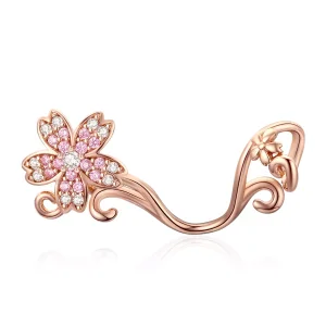 (resim) Pandora tarzı 14k rose altın kaplama Kiraz çiçekleri Charm - SCC1033-C