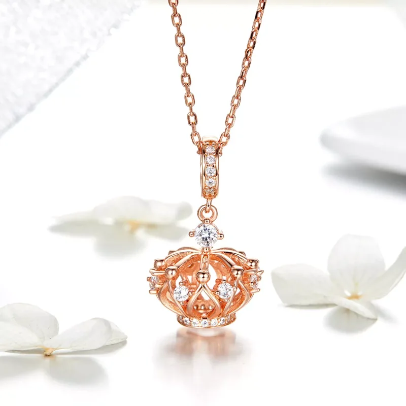 (resim) Pandora tarzı 14k rose altın kaplama Regal Tacı Sallantılı Charm - SCC1121 - Görüntüle 2
