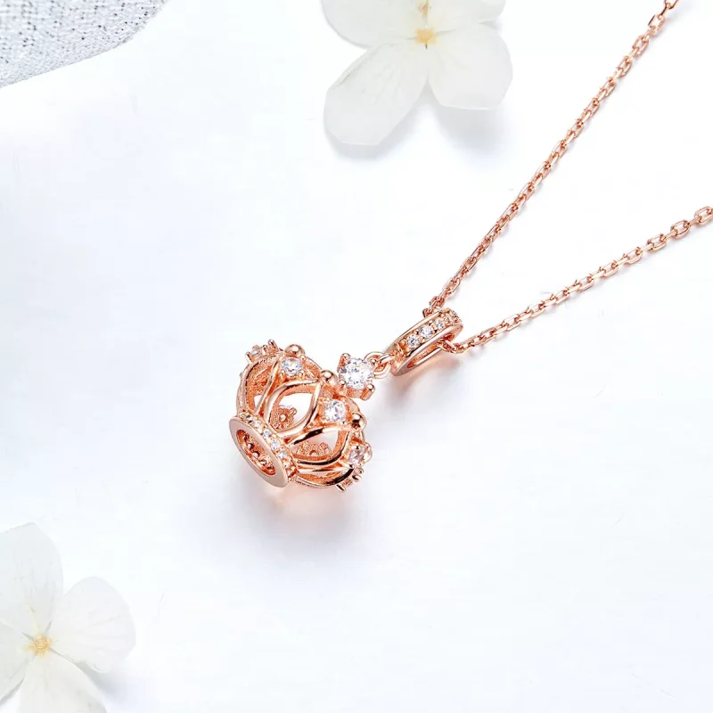 (resim) Pandora tarzı 14k rose altın kaplama Regal Tacı Sallantılı Charm - SCC1121 - Görüntüle 5