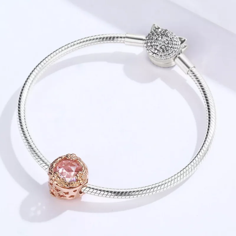 (resim) Pandora tarzı 14k rose altın kaplama Sonbahar Manzarası Charm - SCC1258 - Görüntüle 3