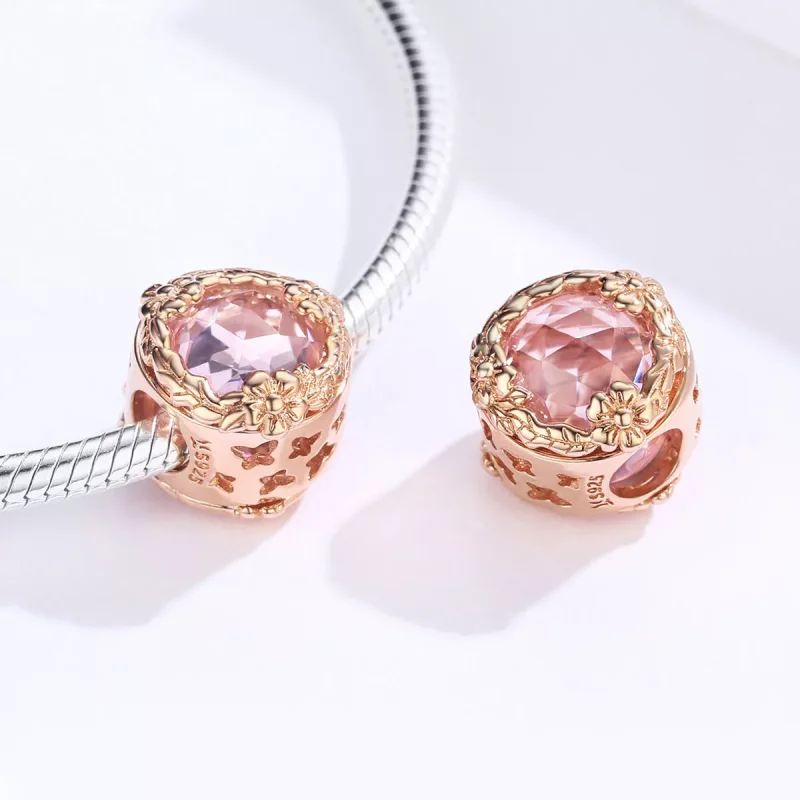 (resim) Pandora tarzı 14k rose altın kaplama Sonbahar Manzarası Charm - SCC1258 - Görüntüle 4