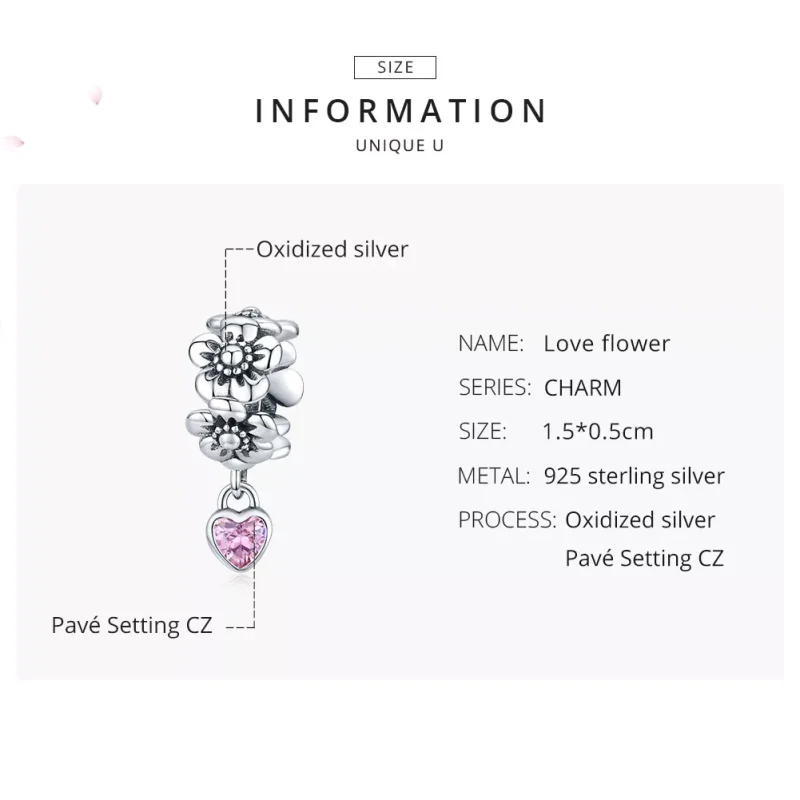 (resim) Pandora tarzı aşk çiçeği Charm - SCC1485 - Görüntüle 7