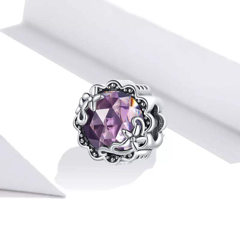 (resim) Pandora tarzı ametist desen Charm - SCC1796 - Görüntüle 2