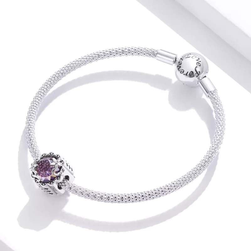 (resim) Pandora tarzı ametist desen Charm - SCC1796 - Görüntüle 3