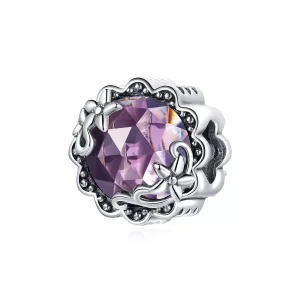 (resim) Pandora tarzı ametist desen Charm - SCC1796