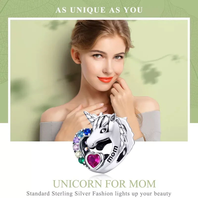 (resim) Pandora tarzı Anne için Unicorn Charm - SCC1160 - Görüntüle 2