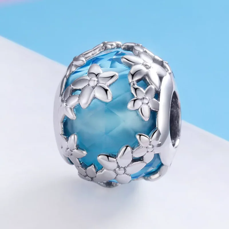 (resim) Pandora tarzı Aquamarine Daisy'nin İtirafı Charm - SCC878 - Görüntüle 2