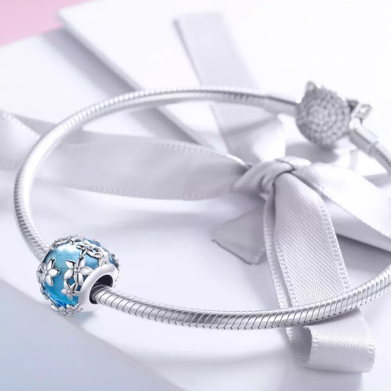 (resim) Pandora tarzı Aquamarine Daisy'nin İtirafı Charm - SCC878 - Görüntüle 3