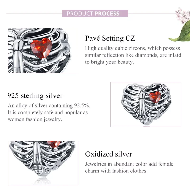 (resim) Pandora tarzı Çarpan kalp Charm - SCC1764 - Görüntüle 8