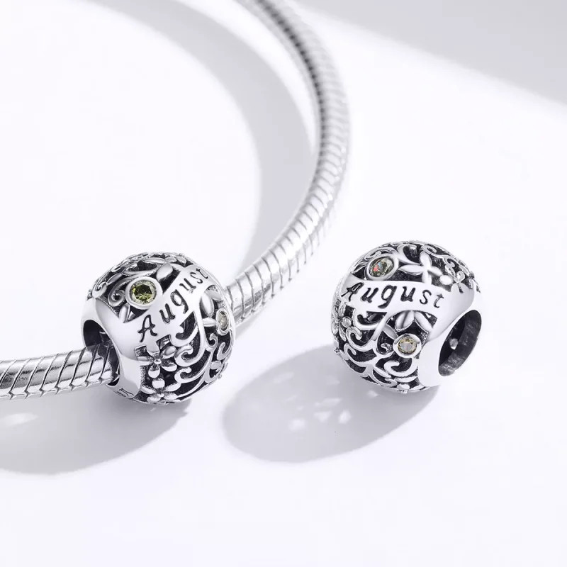 (resim) Pandora tarzı Ağustos Peridot Doğum Taşı Charm - SCC1385-8 - Görüntüle 3
