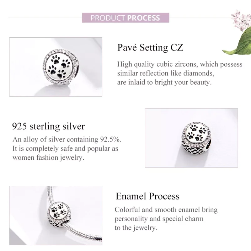 (resim) Pandora tarzı Ayak izi Charm - SCC1186 - Görüntüle 4