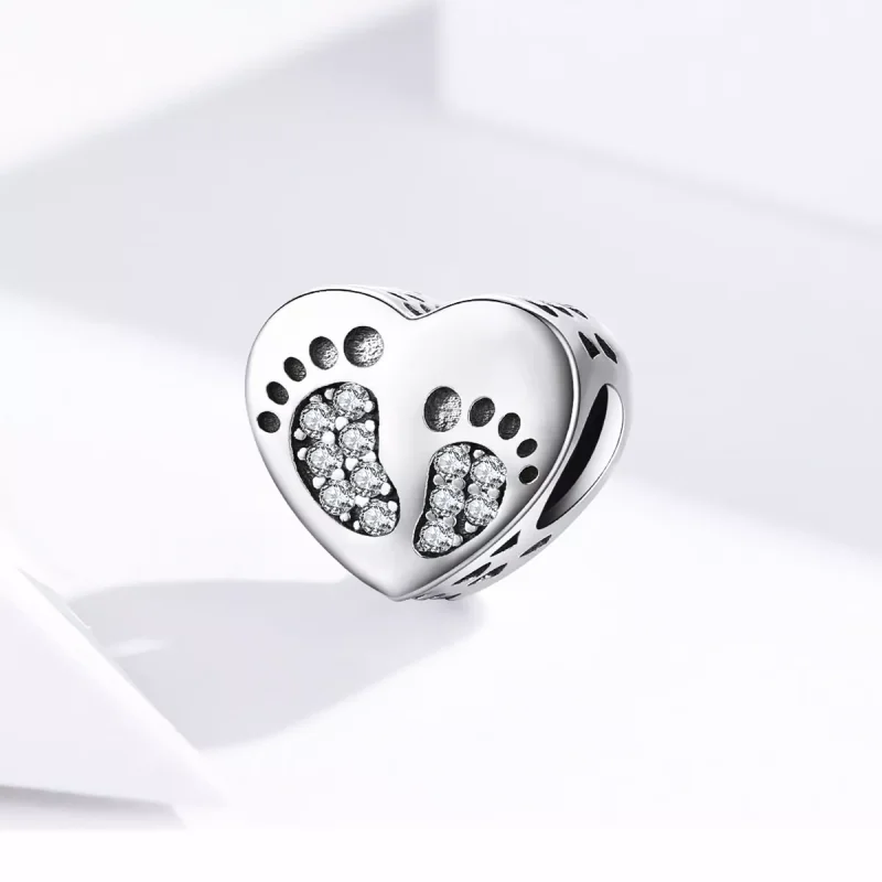 (resim) Pandora tarzı Ayak izi Charm - SCC1395 - Görüntüle 2