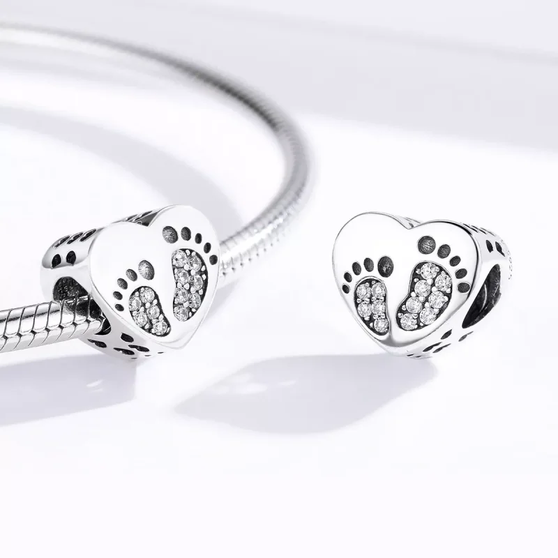 (resim) Pandora tarzı Ayak izi Charm - SCC1395 - Görüntüle 3