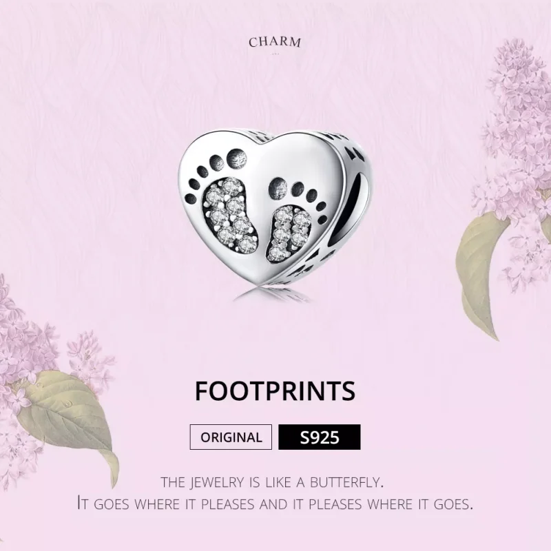 (resim) Pandora tarzı Ayak izi Charm - SCC1395 - Görüntüle 5