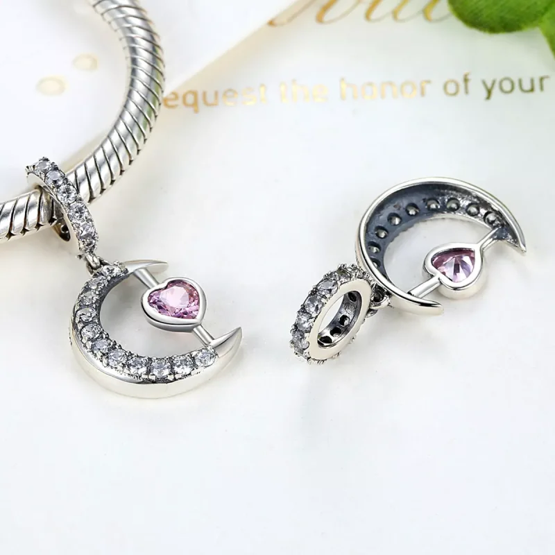 (resim) Pandora tarzı Ayın Kalbi Sallantılı Charm - SCC040 - Görüntüle 3