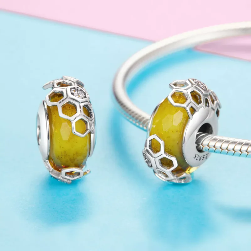 (resim) Pandora tarzı Bal peteği Charm - SCC1073 - Görüntüle 3