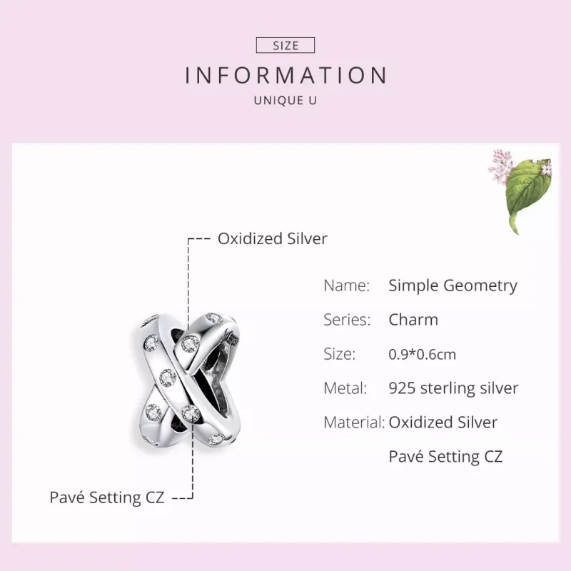 (resim) Pandora tarzı Basit Geometri Charm - SCC1515 - Görüntüle 7