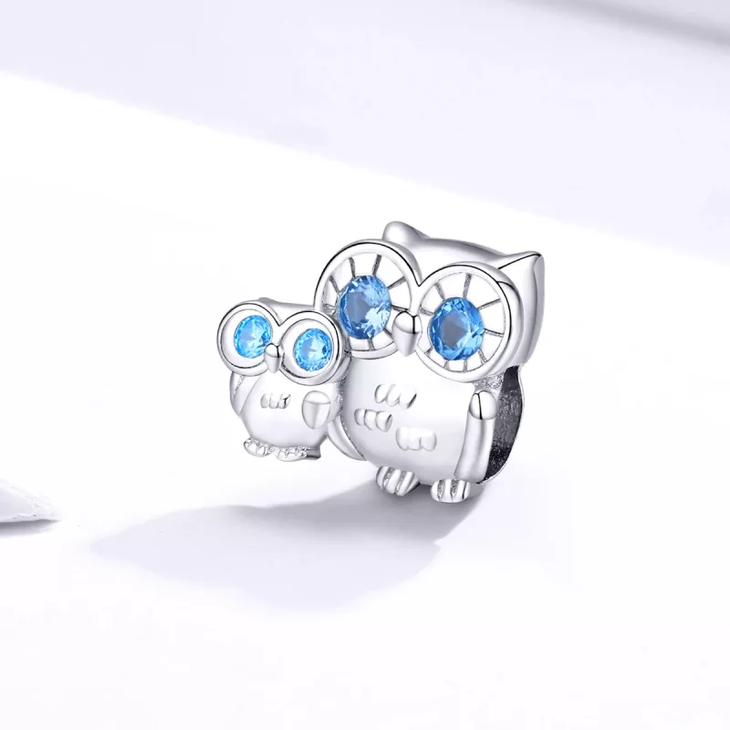 (resim) Pandora tarzı Baykuş anne ve çocuk Charm - BSC238 - Görüntüle 2