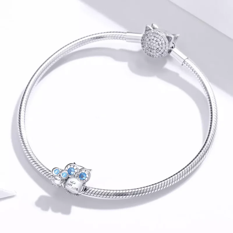 (resim) Pandora tarzı Baykuş anne ve çocuk Charm - BSC238 - Görüntüle 3