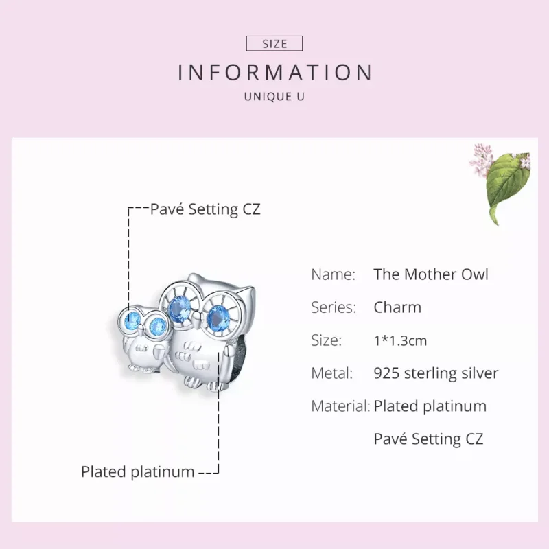 (resim) Pandora tarzı Baykuş anne ve çocuk Charm - BSC238 - Görüntüle 7