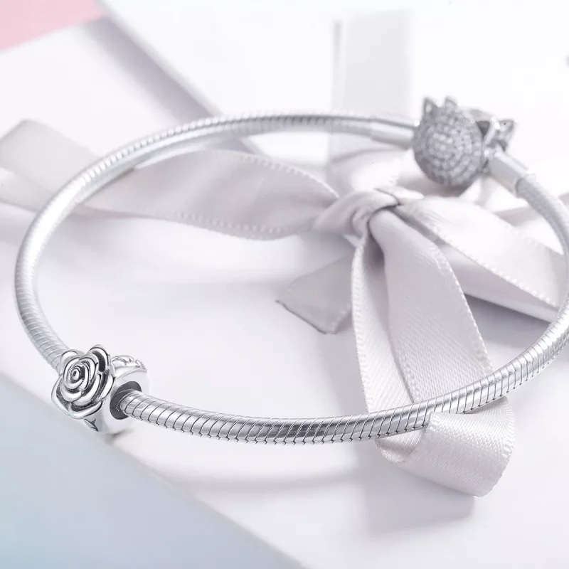 (resim) Pandora tarzı Beyaz Gül Charm - SCC1101 - Görüntüle 3