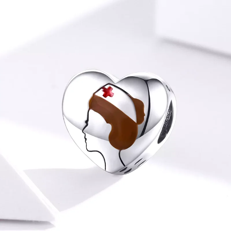 (resim) Pandora tarzı beyaz hemşire tıbbi melek Charm - SCC1547 - Görüntüle 3