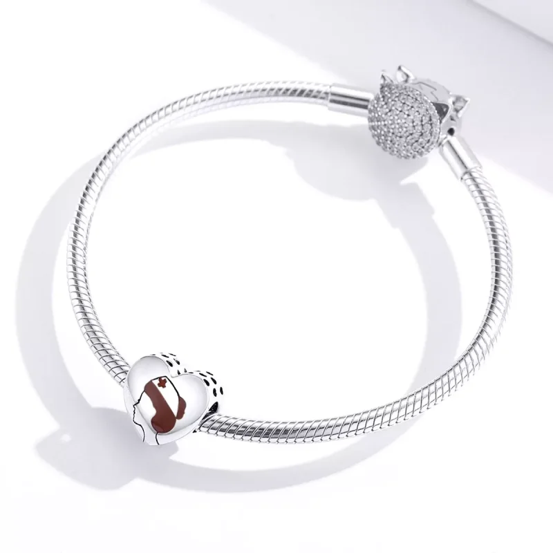(resim) Pandora tarzı beyaz hemşire tıbbi melek Charm - SCC1547 - Görüntüle 4