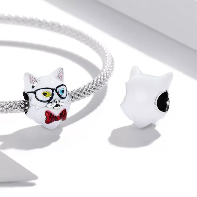 (resim) Pandora Tarzı Beyaz Kedi Tılsımı - SCC2093 - Görüntüle 4