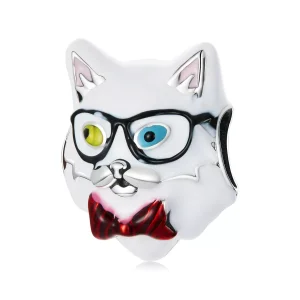 (resim) Pandora Tarzı Beyaz Kedi Tılsımı - SCC2093