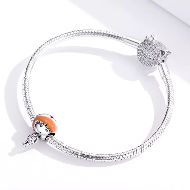 (resim) Pandora tarzı Beyaz melek Hemşire Rn Charm - SCC1548 - Görüntüle 2