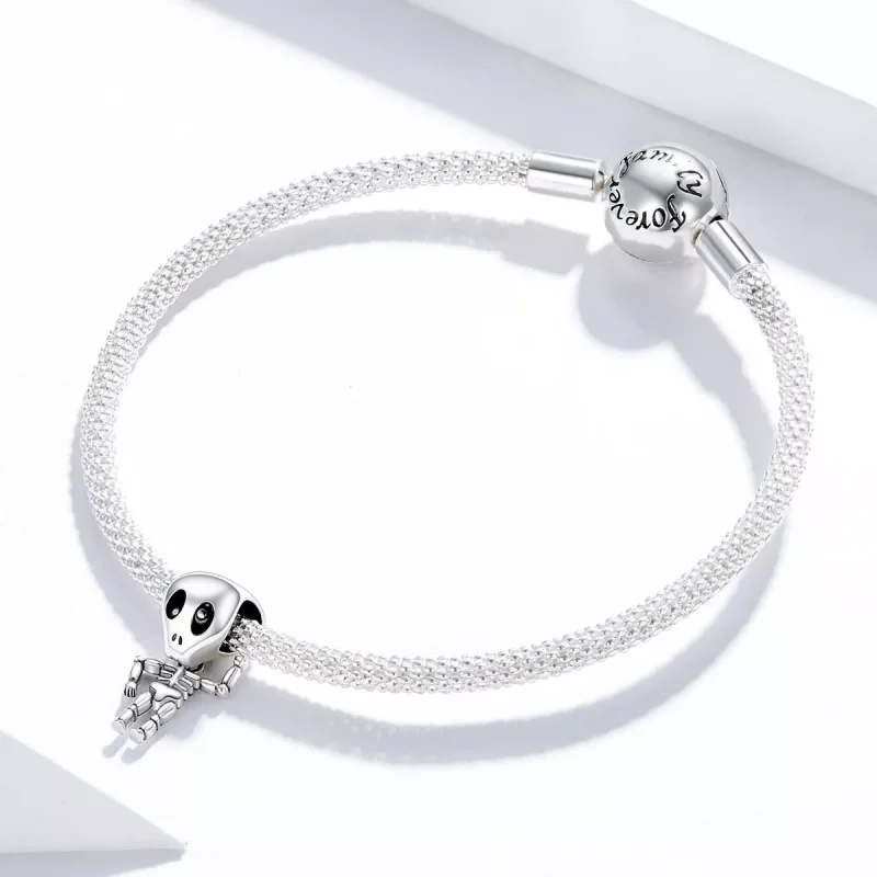 (resim) Pandora tarzı Cadılar Bayramı Kafatası Adam Charm - SCC1617 - Görüntüle 3