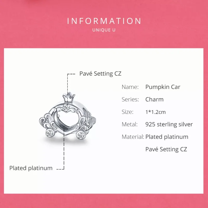 (resim) Pandora tarzı Cinderella'S Balkabağı Arabası Charm - BSC270 - Görüntüle 6