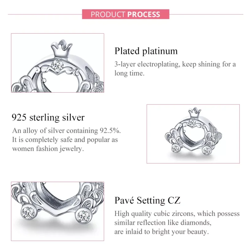 (resim) Pandora tarzı Cinderella'S Balkabağı Arabası Charm - BSC270 - Görüntüle 7